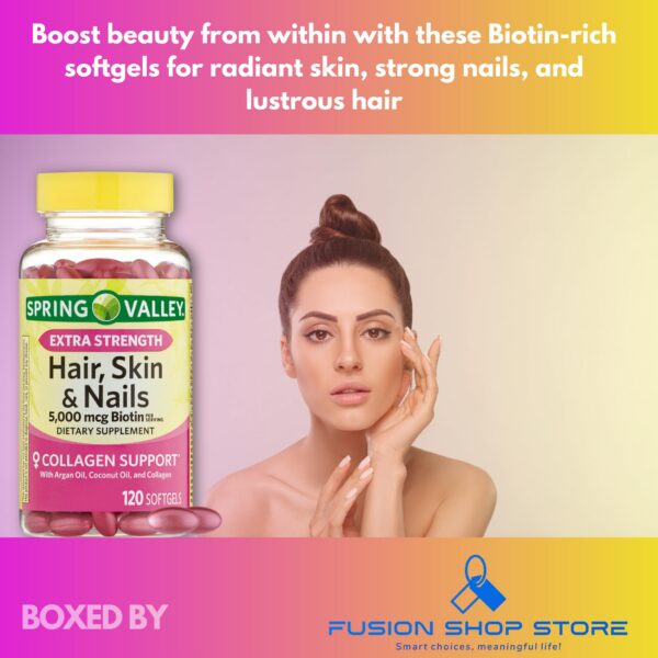 Softgels de Biotina Spring Valley 5000mcg suplemento nutricional