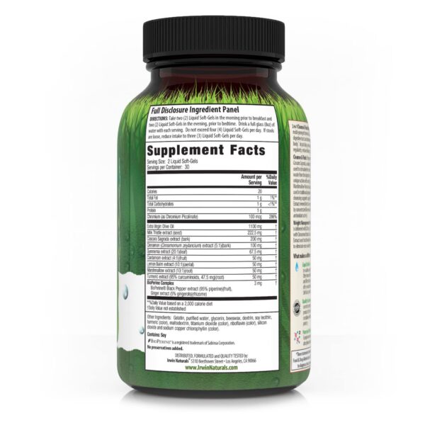 Soft-gels líquidos Irwin Naturals para pérdida de peso y drenaje