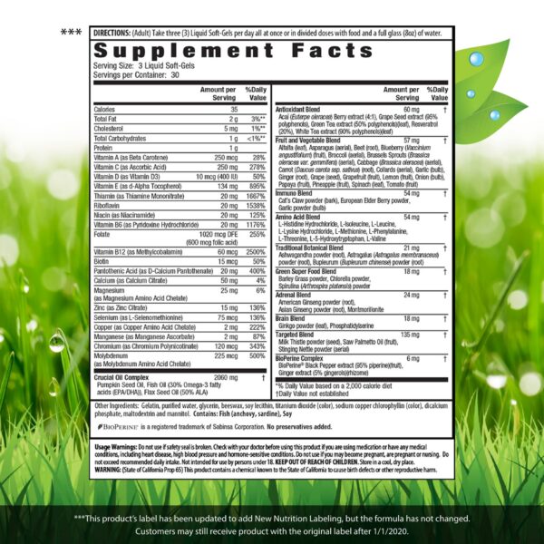 Softgels líquidos de Men's Living Green Multi