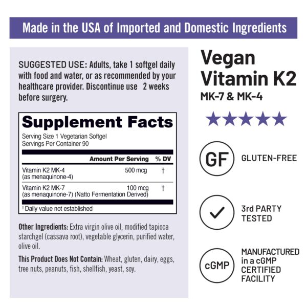 Version 1.0.0 Softgels NatureWise Vitamina K2 MK-7 MK-4 para hueso y corazón