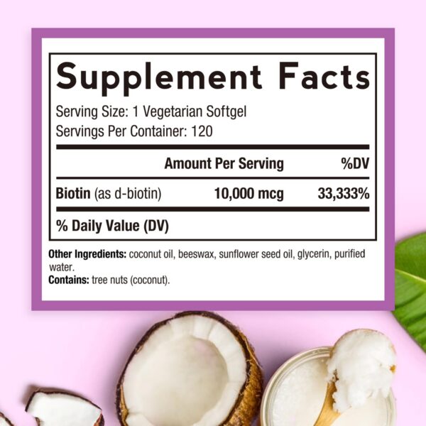 Softgels vegetarianos biotina para salud capilar