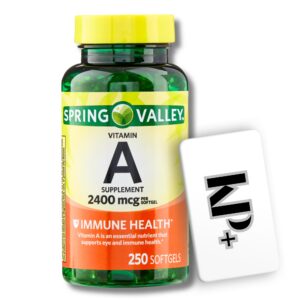 Version 1.0.0 Softgels de vitamina A Spring Valley - vista frontal