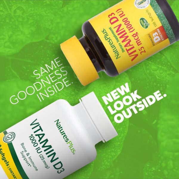 Softgels vitamina D3 1000 UI Natures Plus