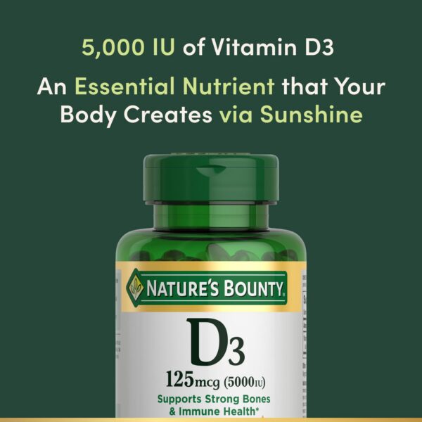 Softgels de vitamina D3 Nature's Bounty para adultos 240 unidades