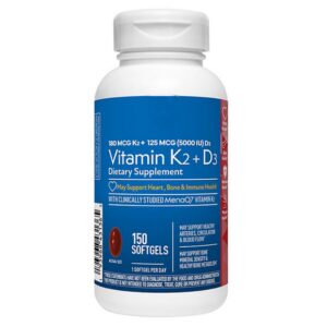 Softgels vitamina k2 y d3 150 unidades MM para salud ósea