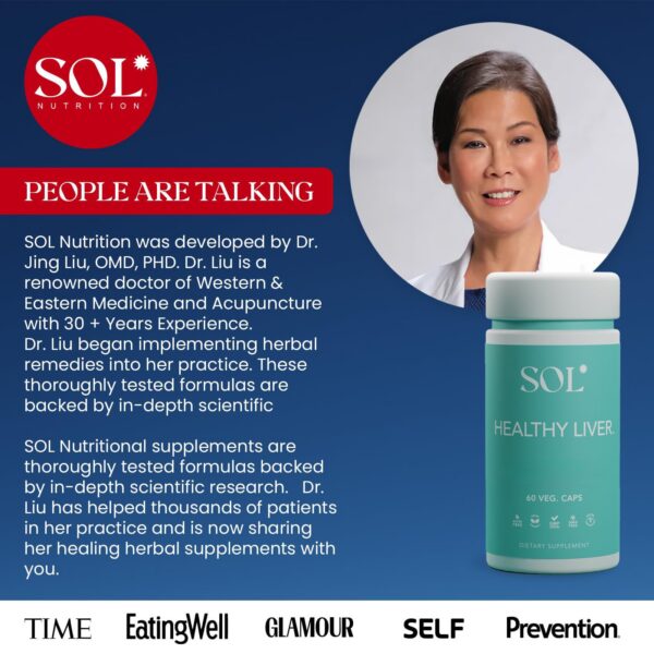 Cápsulas Sol Nutrition en frasco