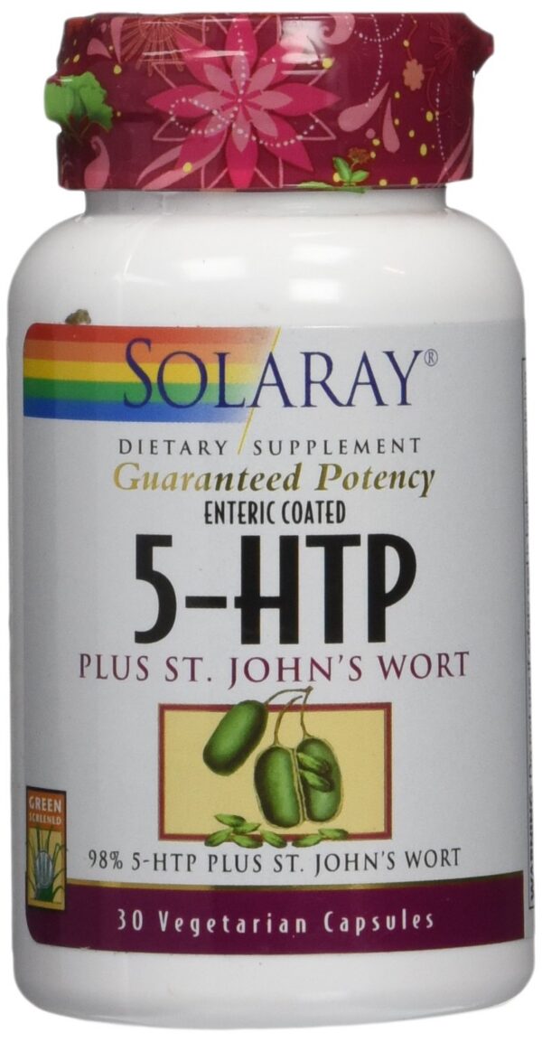 Version 1.0.0 Frente de la botella SOLARAY 5-HTP Plus St John's Wort