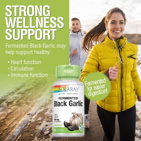 Suplemento solaray ajo negro saludable corazón e inmunidad