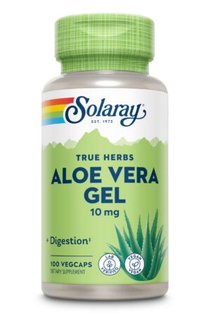 Solaray aloe vera gel concentrado frasco 100 cápsulas veganas