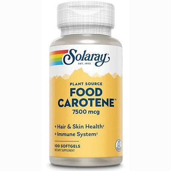 Solaray beta caroteno vitamina A 25,000 IU 100 cápsulas