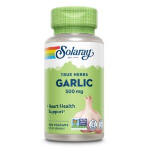 Version 1.0.0 Frasco de cápsulas de bulbo de ajo SOLARAY 500 mg 100 veganas