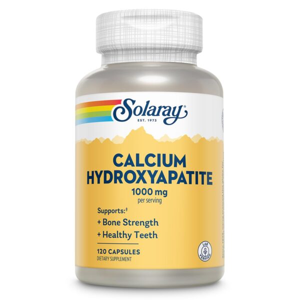 SOLARAY calcio hidroxiapatita 1000 mg etiqueta frontal