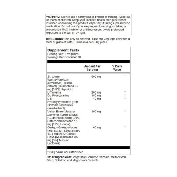 Detalle cápsulas SOLARAY Hierba de San Juan 60 unidades