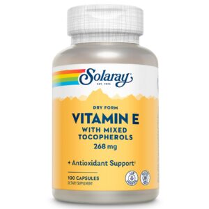 SOLARAY cápsulas vitamina E 400 IU forma seca suplemento antioxidante