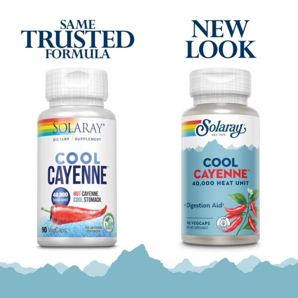 Frasco de SOLARAY cayena 40,000 HU 90 cápsulas vegetales