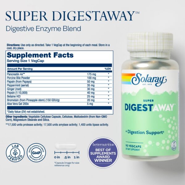 Frente del frasco SOLARAY Digestive Enzymes