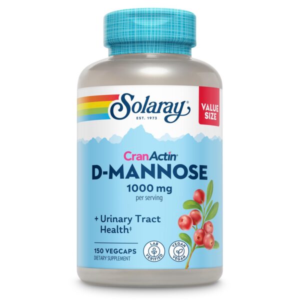 Frasco Solaray D-Mannosa 1000mg con CranActin