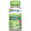 botella SOLARAY equinácea y sello de oro 500mg