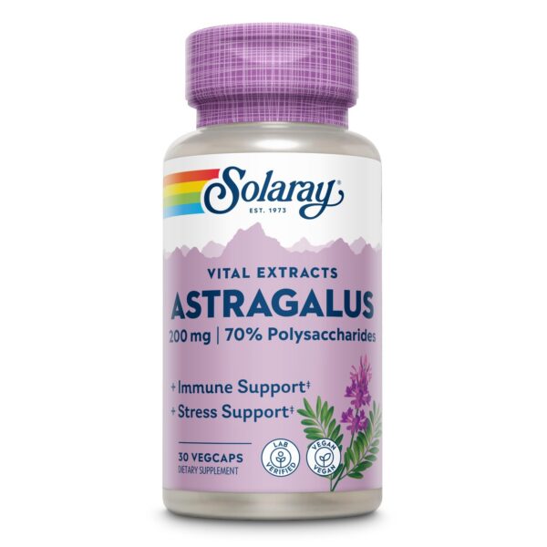 Version 1.0.0 Frasco de cápsulas Solaray extracto de astrágalo 200mg