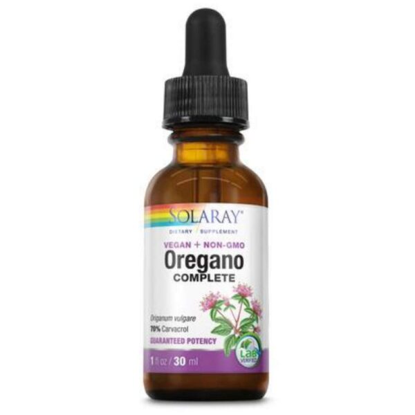 SOLARAY extracto completo de hoja de oregano sin sabor envase 1 onza