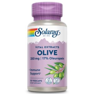 Solaray extracto hoja de olivo cápsulas veganas 250 mg