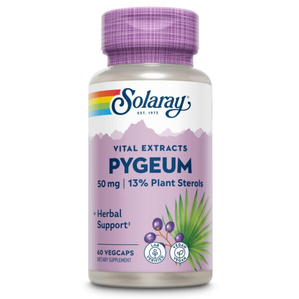 Version 1.0.0 Frasco Solaray extracto corteza de pygeum suplemento salud prostática