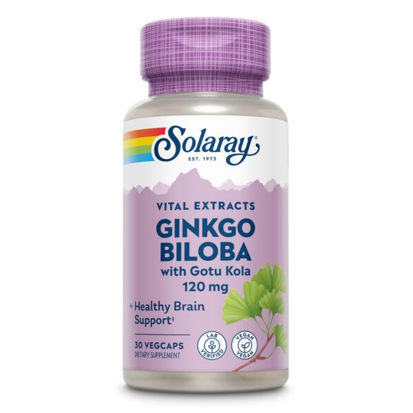 Solaray Ginkgo Biloba con Gotu Kola frasco