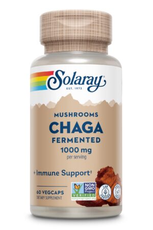 Solaray hongo chaga fermentado 500 mg cápsulas soporte inmunológico
