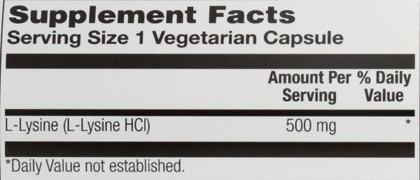 Cápsulas de Solaray L-Lysine 500 mg