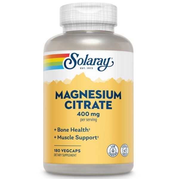 Solaray magnesio citrato 400 mg frente