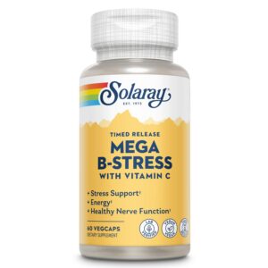Botella de Solaray Mega Vitamina B-Stress con Vitamina C