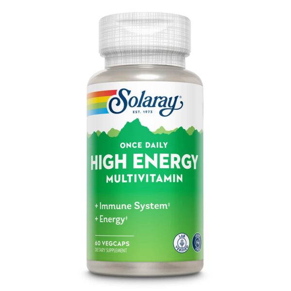 SOLARAY multivitamínico alta energía sin hierro frasco