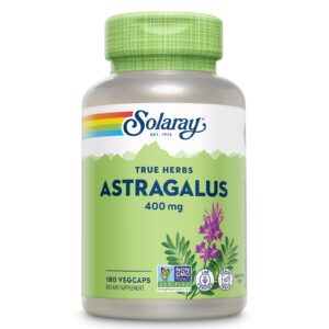 Botella de cápsulas de raíz de astrágalo SOLARAY 400mg