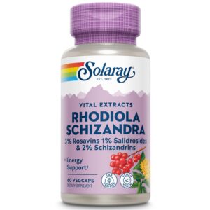 Frasco Solaray Rhodiola Schizandra