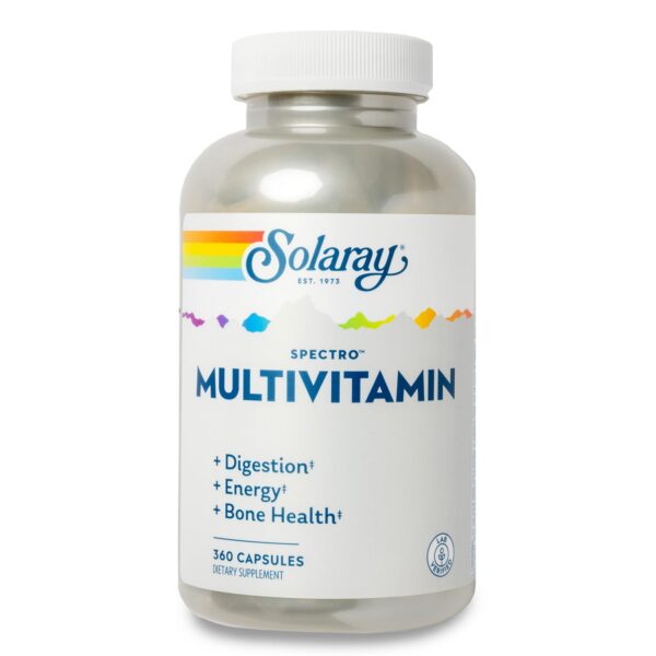 SOLARAY Spectro multivitaminas con hierro 360 cápsulas paquete marrón