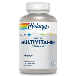 Botella de multivitamínico Solaray Spectro para mujer 120 cápsulas