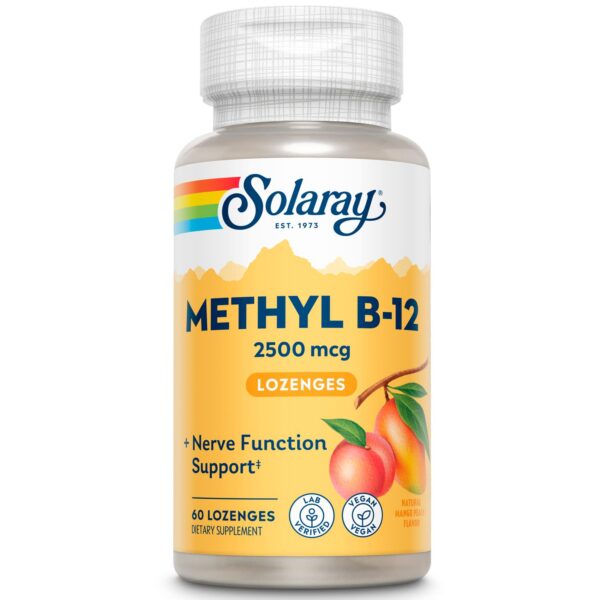 Solaray suplemento vitamina B12 metilcobalamina 2500mcg