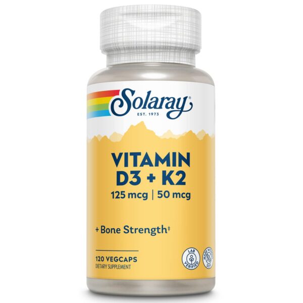 SOLARAY suplemento Vitamina D3 K2 120 cápsulas vegetales