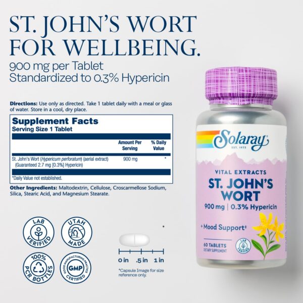 Tabletas extracto Hierba de San Juan para apoyo cerebral