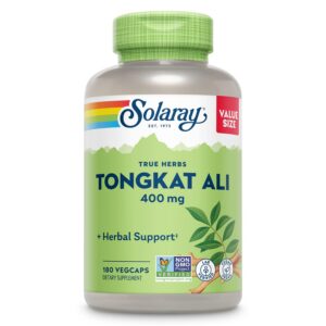 Frasco SOLARAY Tongkat Ali 400 mg con etiqueta
