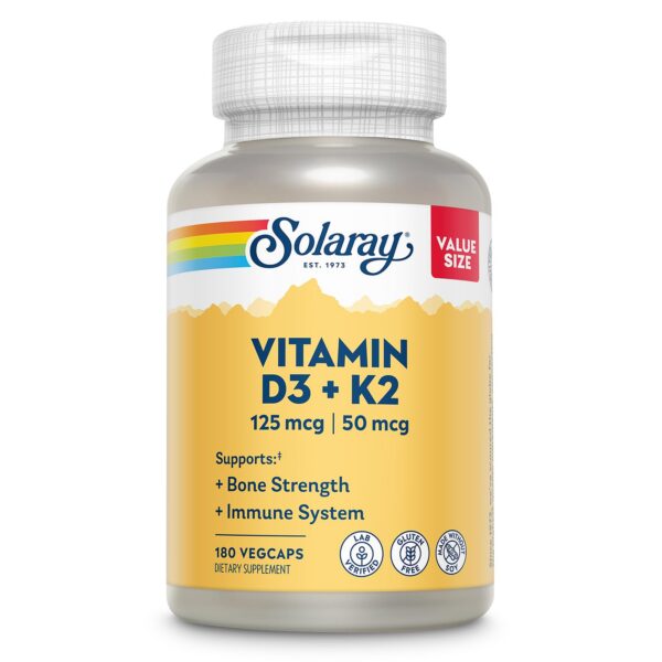 Frasco SOLARAY Vitamin D3 K2 frente