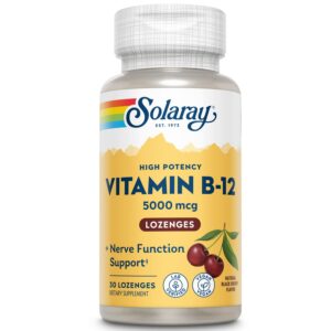 SOLARAY Vitamina B-12 5000 mcg pastillas sabor cereza