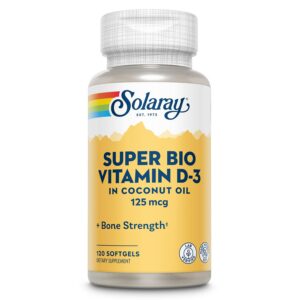 Solaray vitamina d3 5000 iu en aceite de coco suplemento salud ósea
