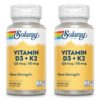 Solaray Vitamina D3 y K2 cápsulas pack 60 unidad