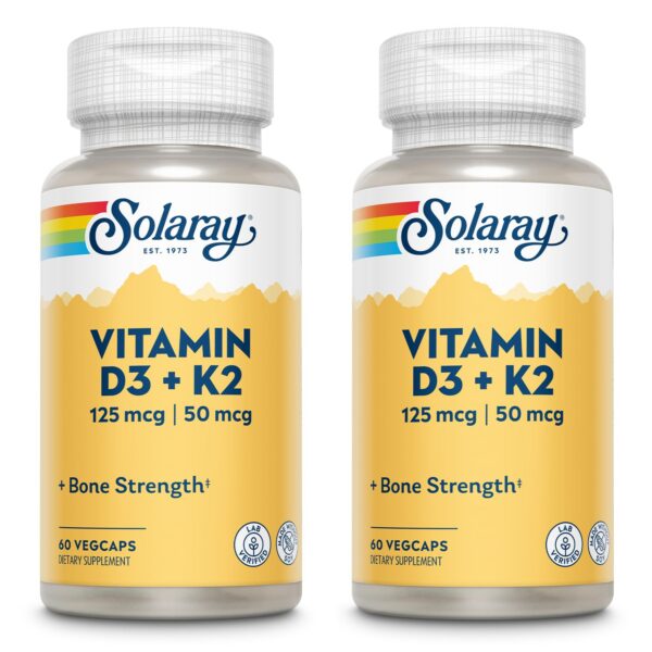 Solaray Vitamina D3 y K2 cápsulas pack 60 unidad