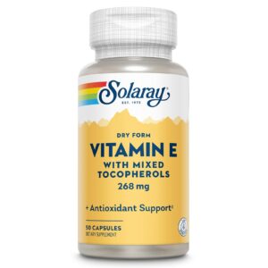 Solaray vitamina e 400 iu cápsulas forma seca antioxidante 50 count