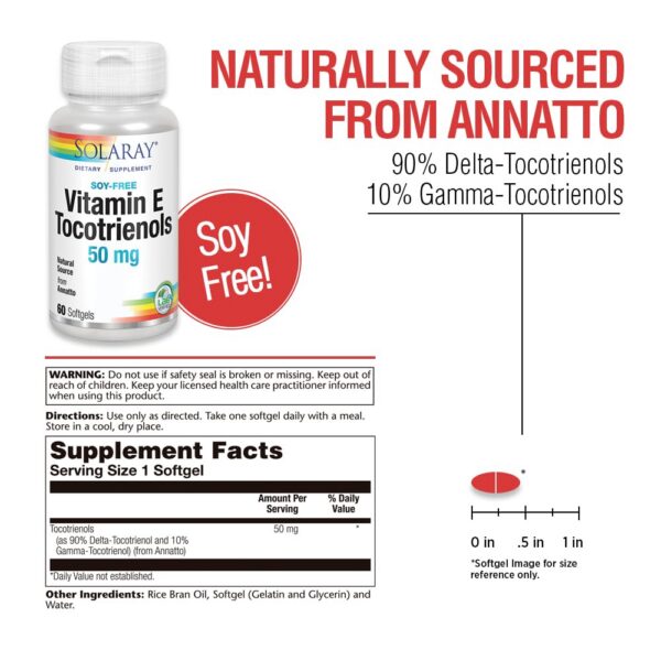 Caja frontal SOLARAY Vitamina E Tocotrienoles 50mg