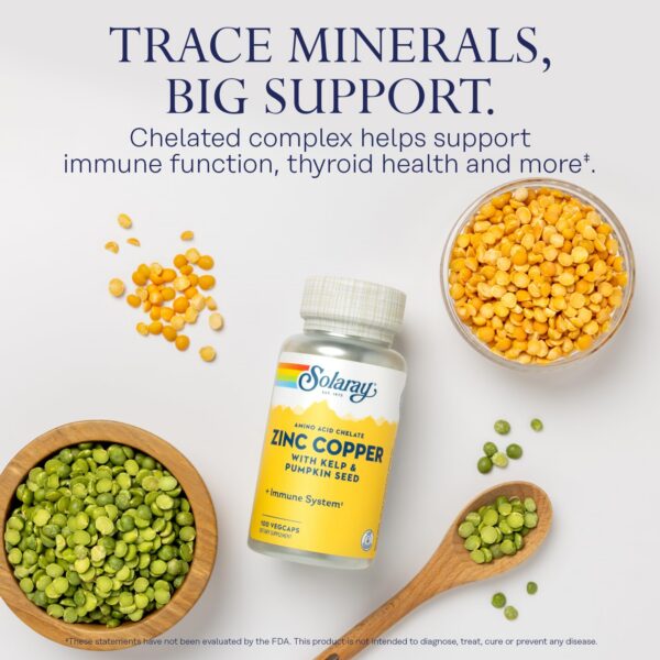 Cápsulas vegetales SOLARAY Zinc Copper Chelate