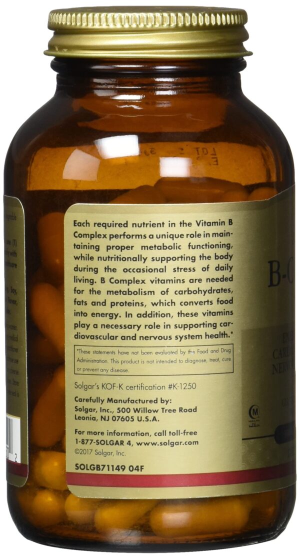 Etiqueta de Solgar B-complex 100