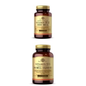 Solgar B12 1000 mcg nuggets y D3 softgels – envase